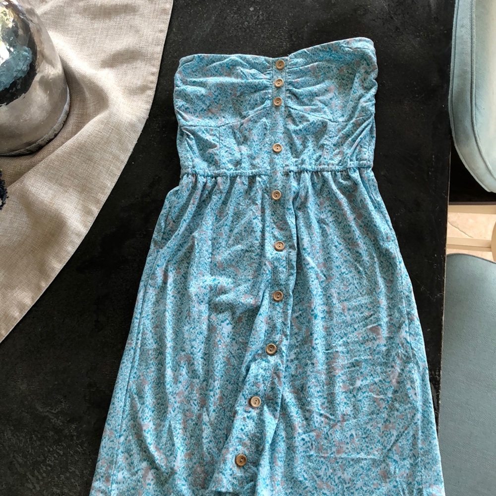 Volcom strapless blue dress